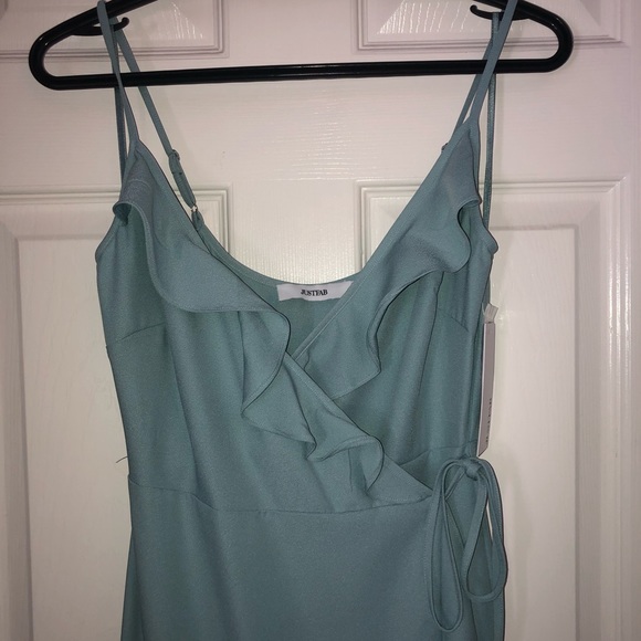 NWT JustFab blue wrap dress - Picture 3 of 6